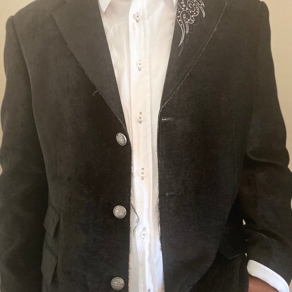 MEN'S  BLACK 3 BUTTON SPORT JACKET/BLAZER/ SPORT COAT - Picture 8 of 8